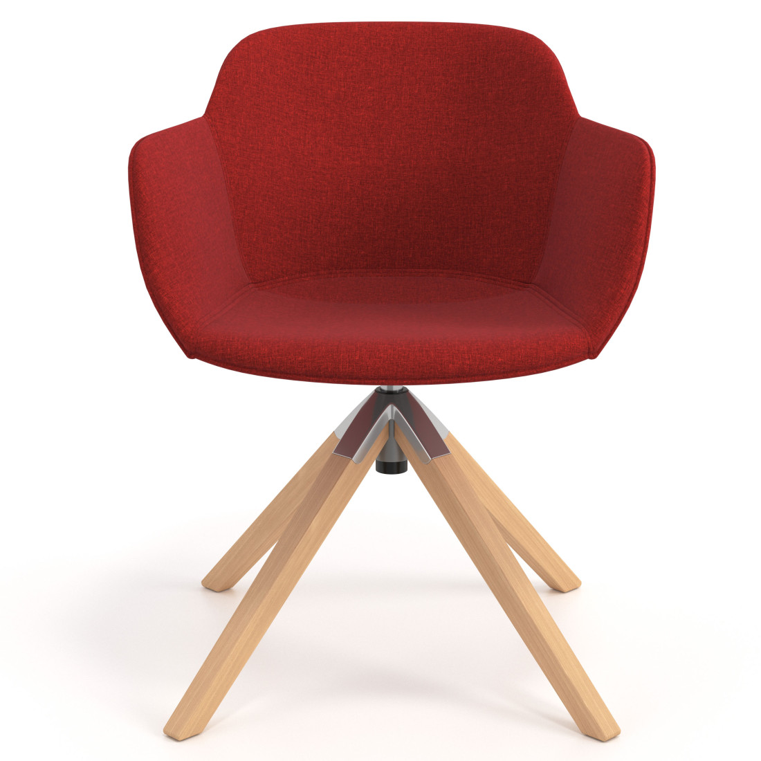 silla confidente rojo ivonne giratoria madera tela 4