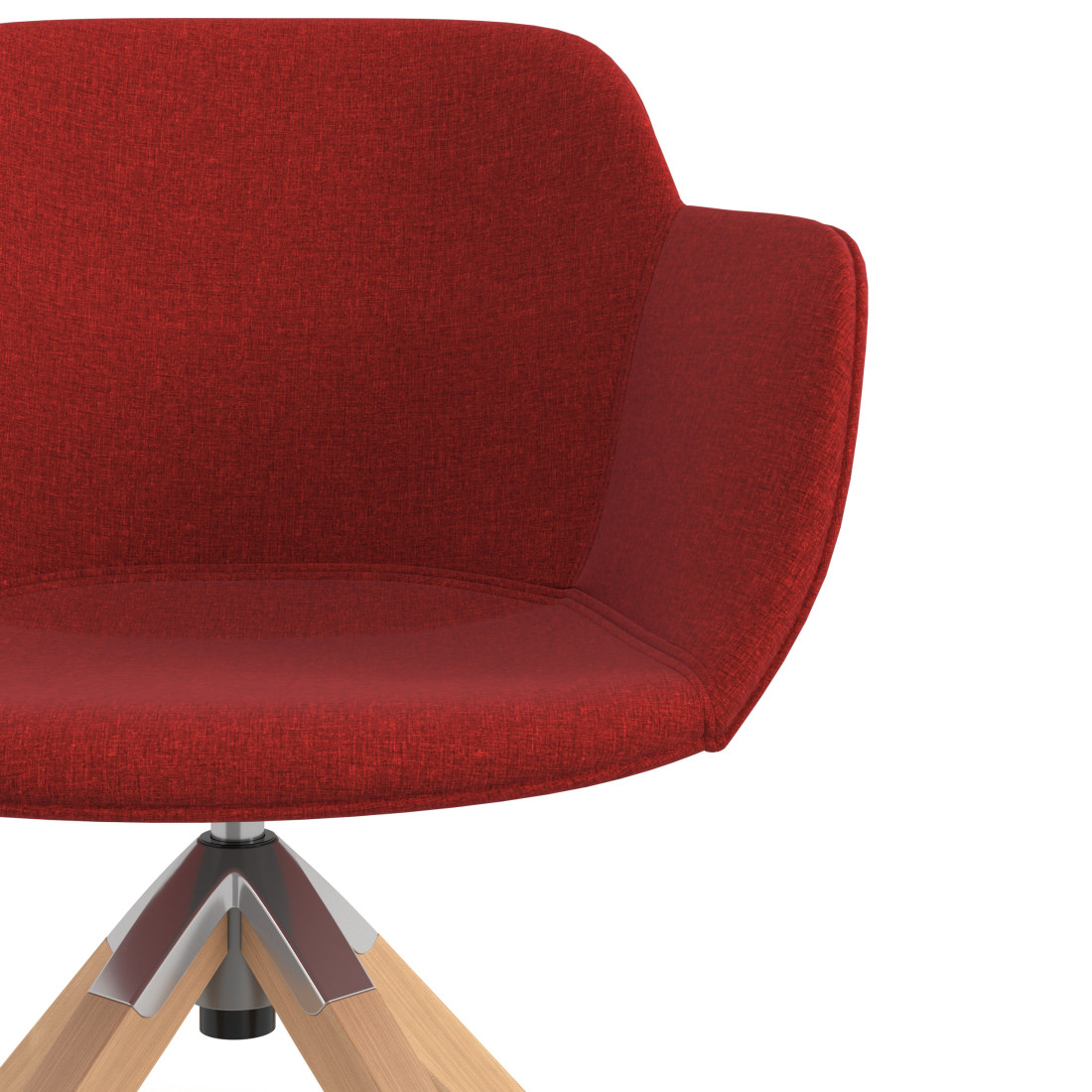 silla confidente rojo ivonne giratoria madera tela 5