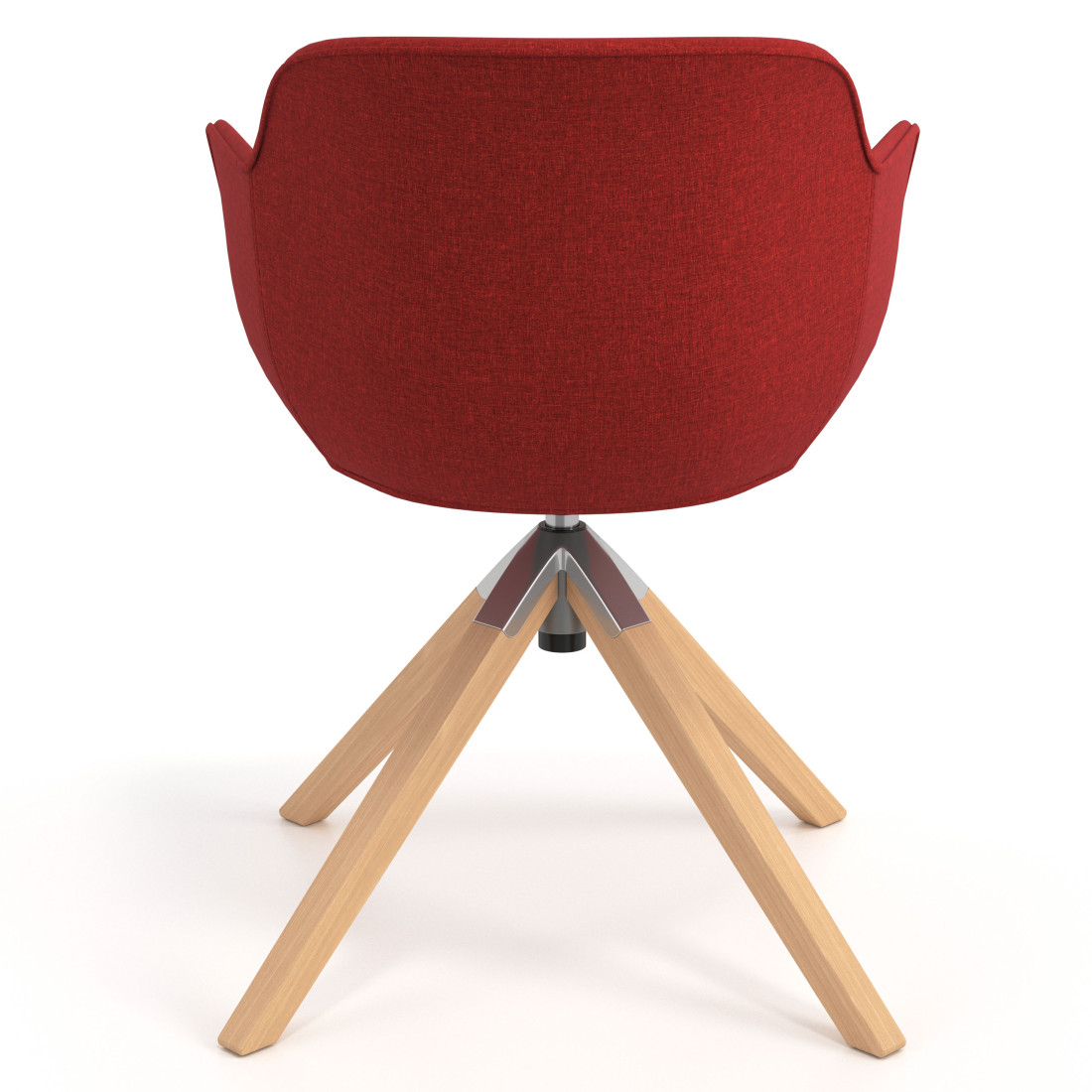 silla confidente rojo ivonne giratoria madera tela 6