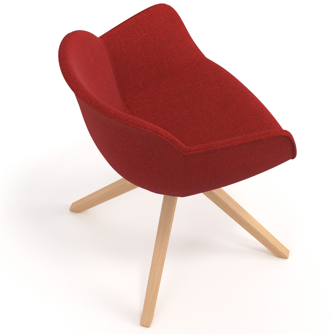 silla confidente rojo ivonne giratoria madera tela 7