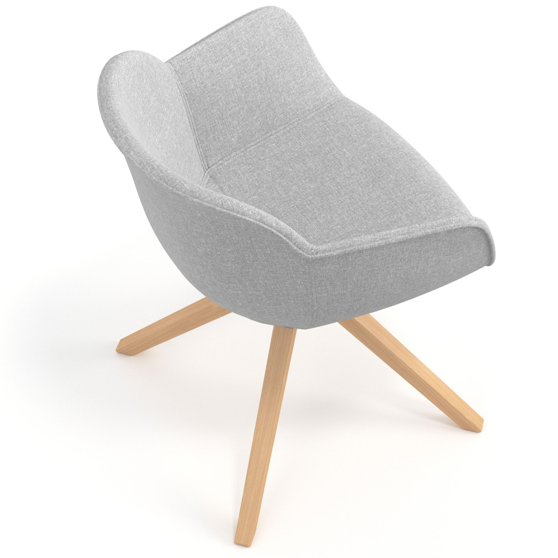 silla confidente gris ivonne giratoria madera tela 7