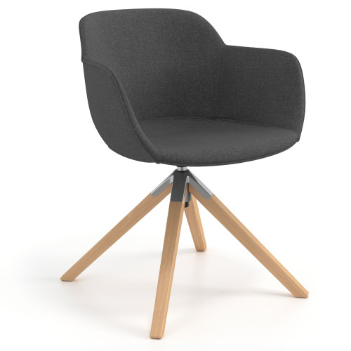 Silla confidente Ivonne Patas Madera Tapizado - Antracita