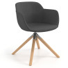 Silla confidente Ivonne Patas Madera Tapizado - Antracita