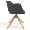 silla confidente antracita ivonne giratoria madera tela 3