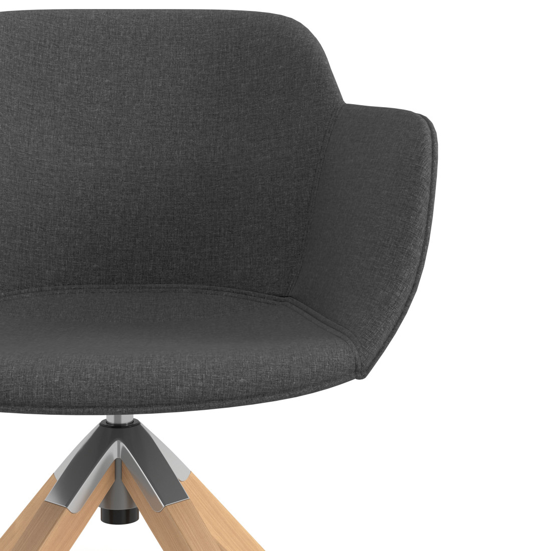 silla confidente antracita ivonne giratoria madera tela 5