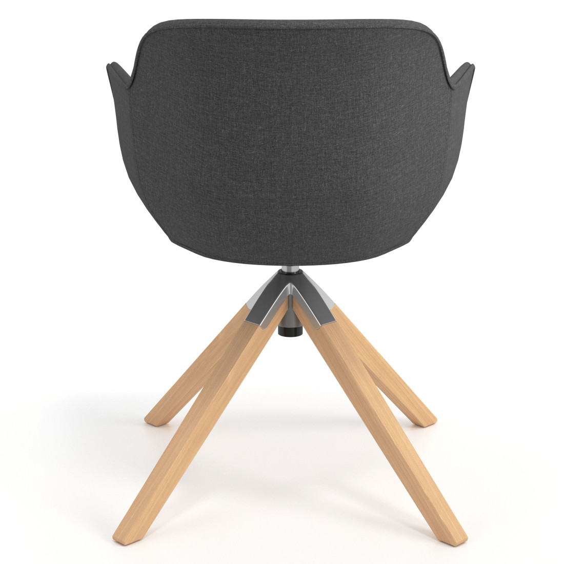 silla confidente antracita ivonne giratoria madera tela 6