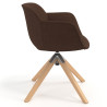 silla confidente marron ivonne giratoria madera tela 3