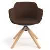 silla confidente marron ivonne giratoria madera tela 4