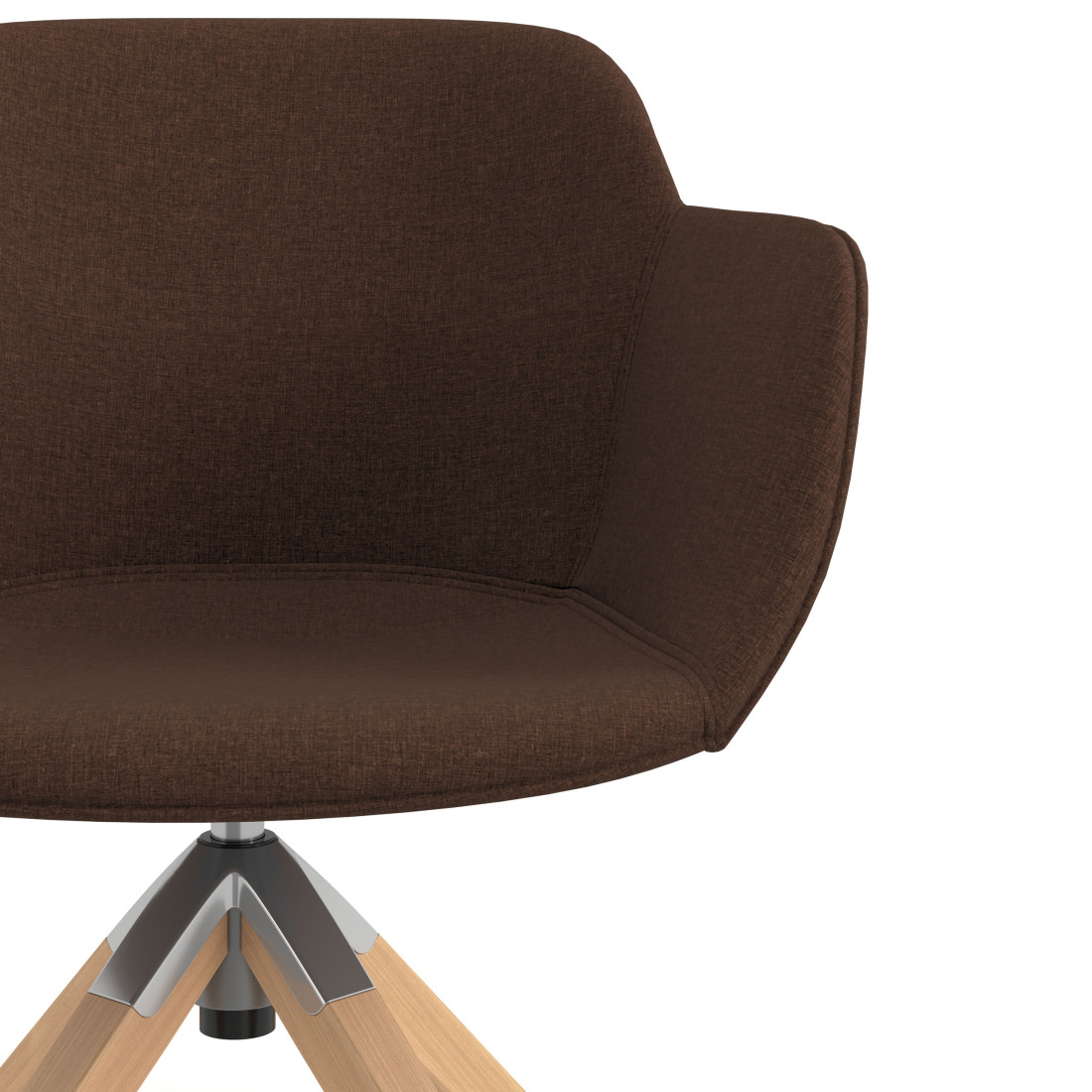silla confidente marron ivonne giratoria madera tela 5