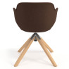 silla confidente marron ivonne giratoria madera tela 6