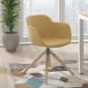 silla confidente amarillo ivonne giratoria madera tela 2