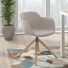 silla confidente beige ivonne giratoria madera tela 2