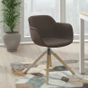 silla confidente marron ivonne giratoria madera tela 2