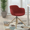 silla confidente rojo ivonne giratoria madera tela 2