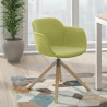 silla confidente verde ivonne giratoria madera tela 2