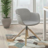 silla confidente gris ivonne giratoria madera tela 2