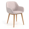 Silla confidente Moon 4 patas madera maciza - Beige