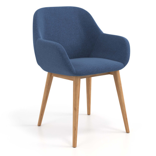 Silla confidente Moon 4 patas madera maciza - AZUL