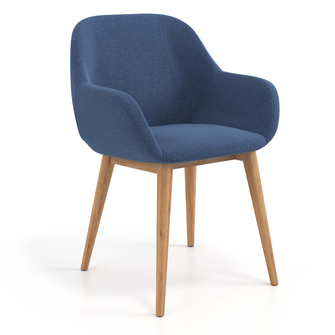 silla confidente azul moon 4 patas madera 1