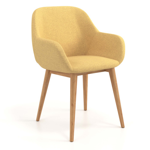 Silla confidente Moon 4 patas madera maciza - Amarillo