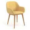 Silla confidente Moon 4 patas madera maciza - Amarillo