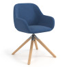 Silla reuniones moon base de madera maciza mecanismo giratorio - AZUL