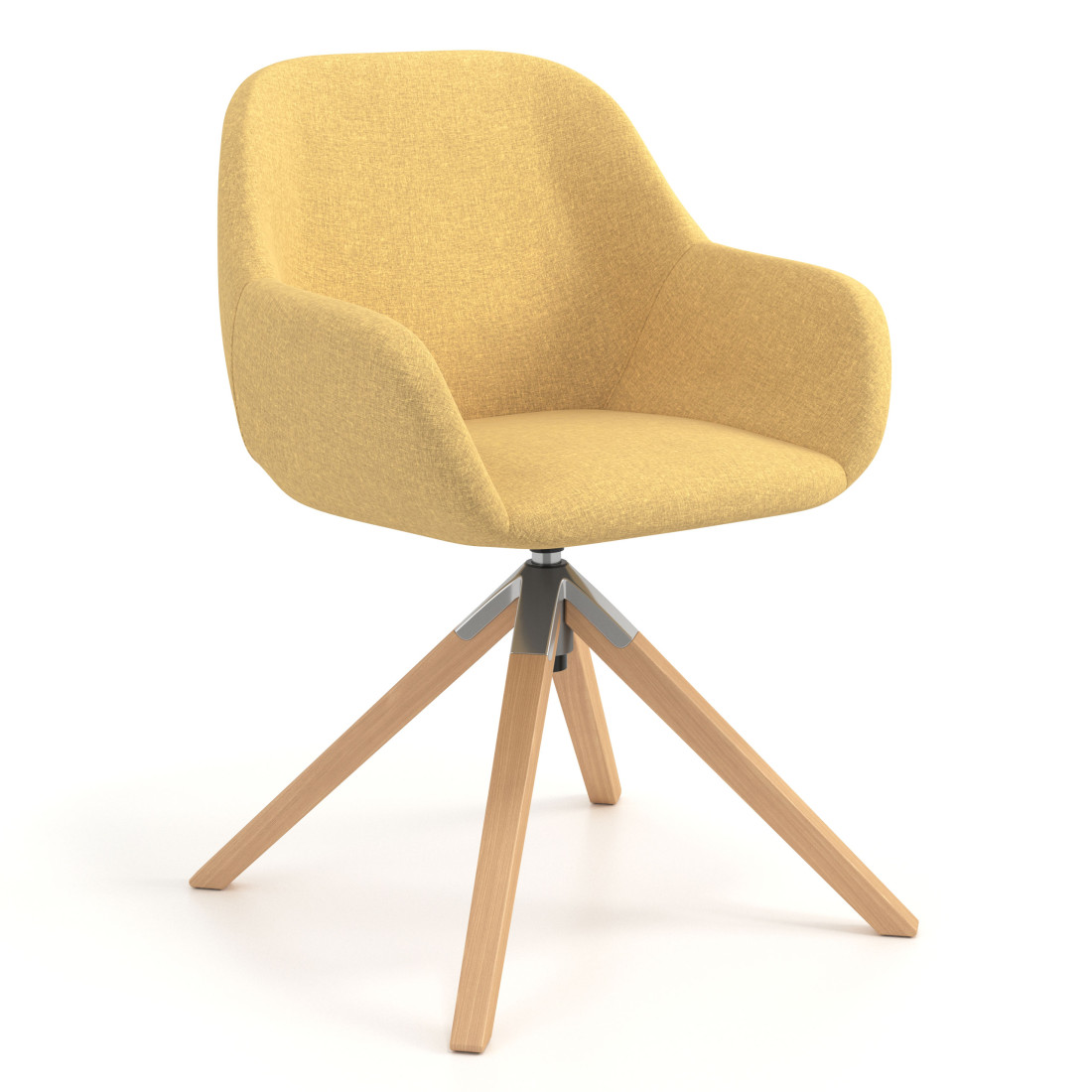 silla confidente amarillo moon giratoria madera 1