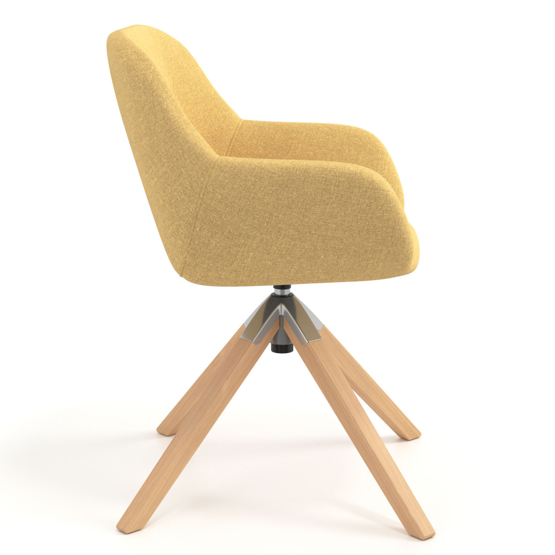 silla confidente amarillo moon giratoria madera 3