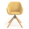 silla confidente amarillo moon giratoria madera 4