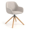 Silla reuniones moon base de madera maciza mecanismo giratorio - Beige