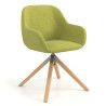 Silla reuniones moon base de madera maciza mecanismo giratorio - VERDE