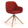 Silla reuniones moon base de madera maciza mecanismo giratorio - ROJO