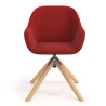 silla confidente rojo moon giratoria madera 4