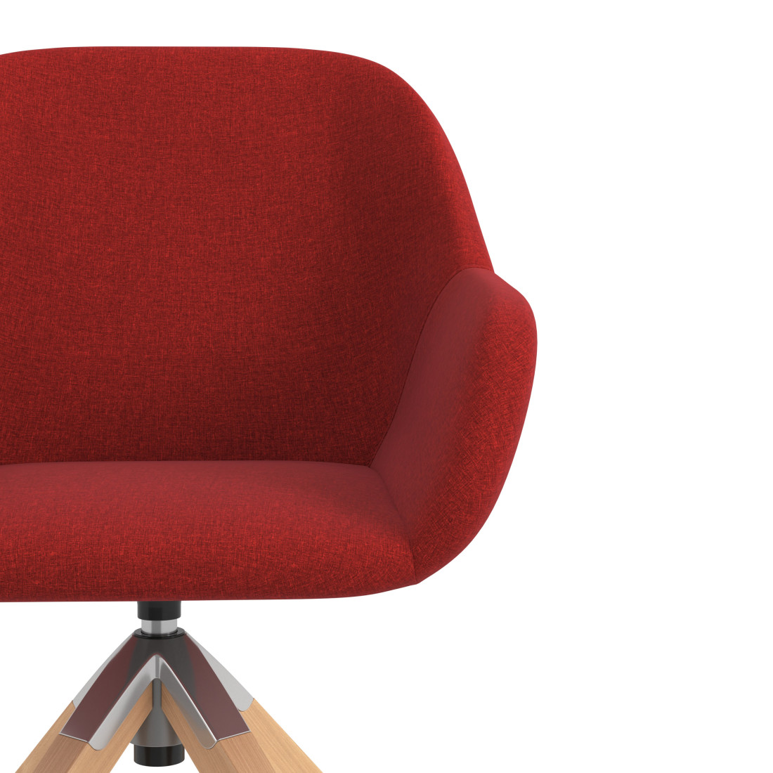 silla confidente rojo moon giratoria madera 5
