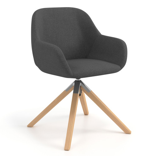 Silla reuniones moon base de madera maciza mecanismo giratorio - Antracita