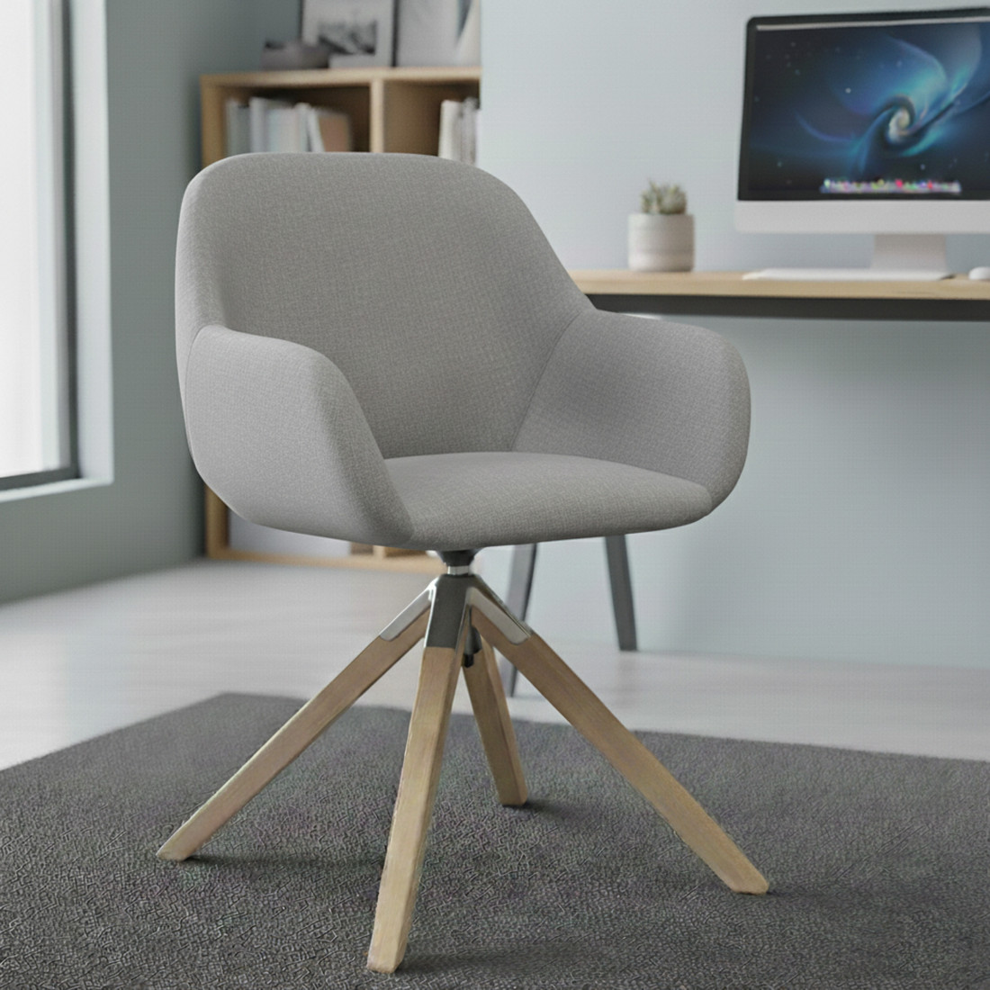 silla confidente gris moon giratoria madera 2