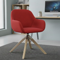 Silla reuniones moon base de madera maciza mecanismo giratorio - ROJO Second image