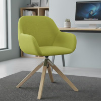 Silla reuniones moon base de madera maciza mecanismo giratorio - VERDE Second image