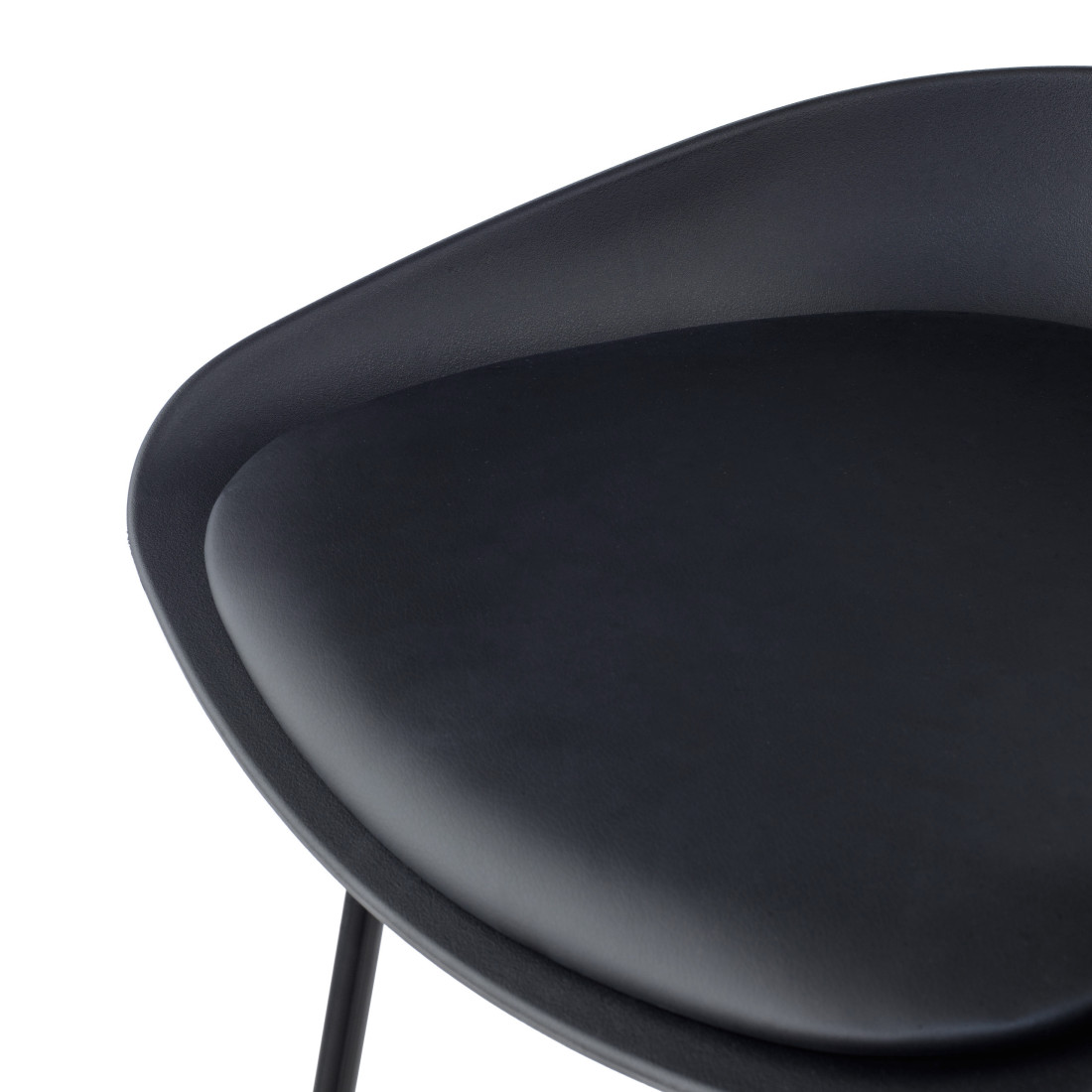 taburete de oficina negro uma patas de acero piel sintetica 4