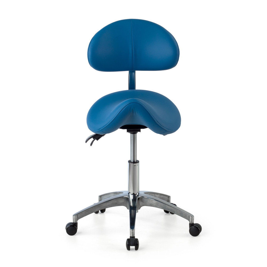 taburete de trabajo y laboratorio azul clinic plastico 4