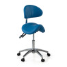 Taburete médico pony con asiento ergonómico y base de aluminio - AZUL