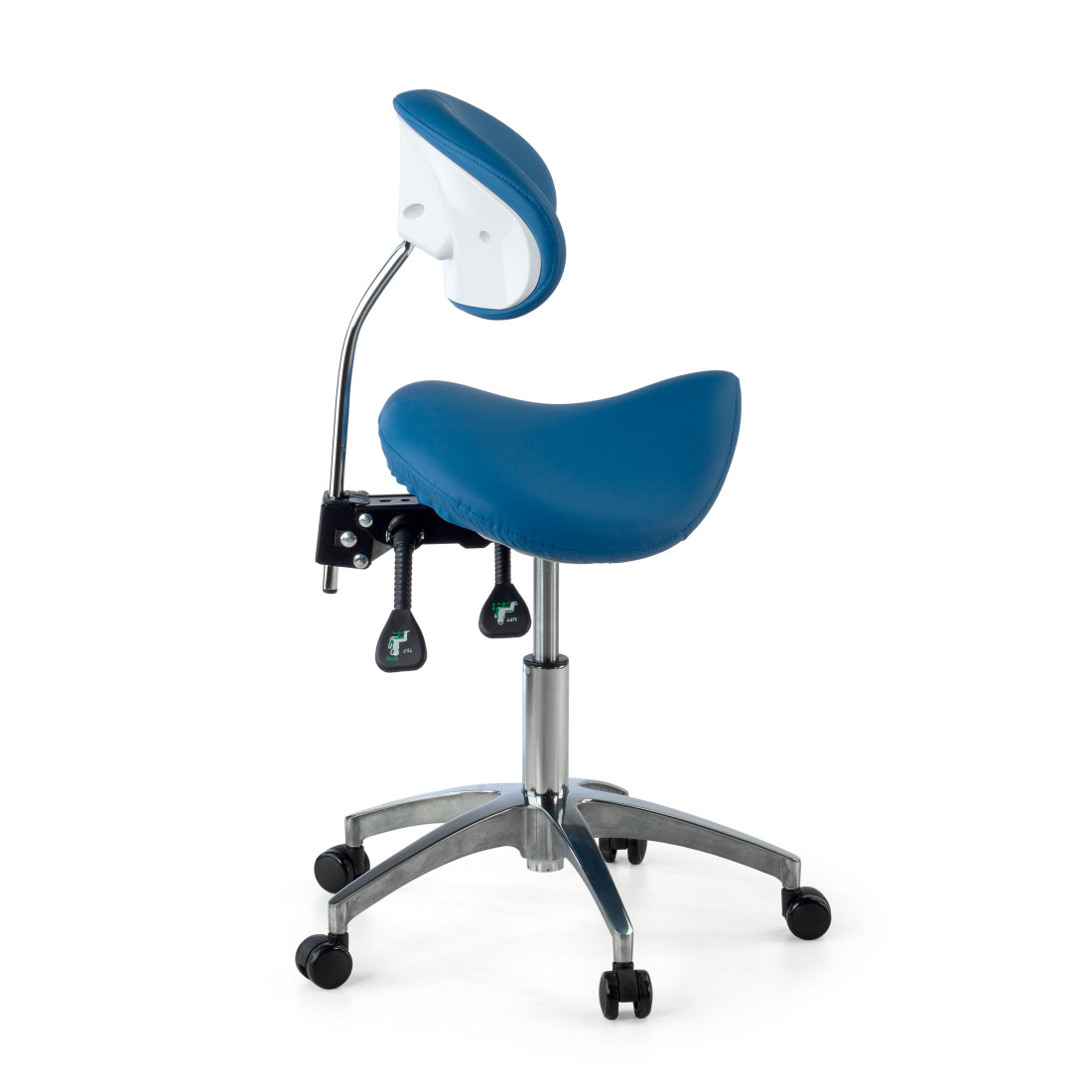taburete de trabajo y laboratorio azul clinic plastico 5