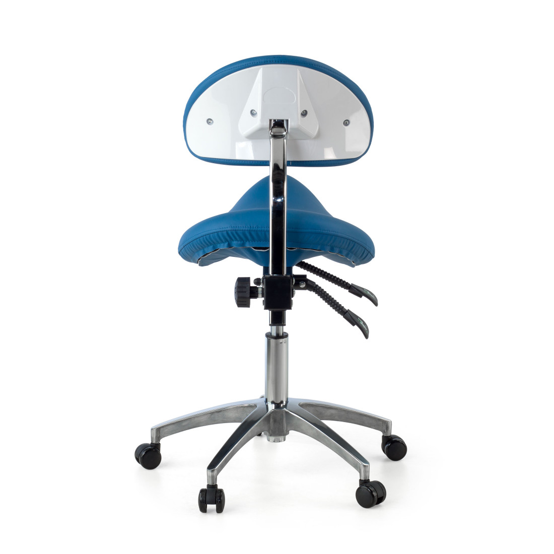 taburete de trabajo y laboratorio azul clinic plastico 8