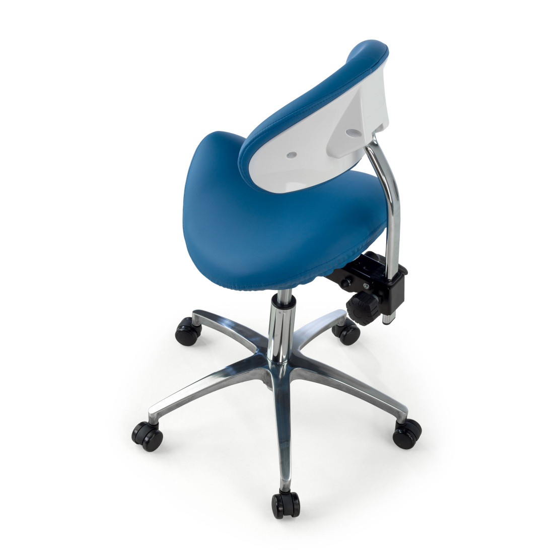 taburete de trabajo y laboratorio azul clinic plastico 9