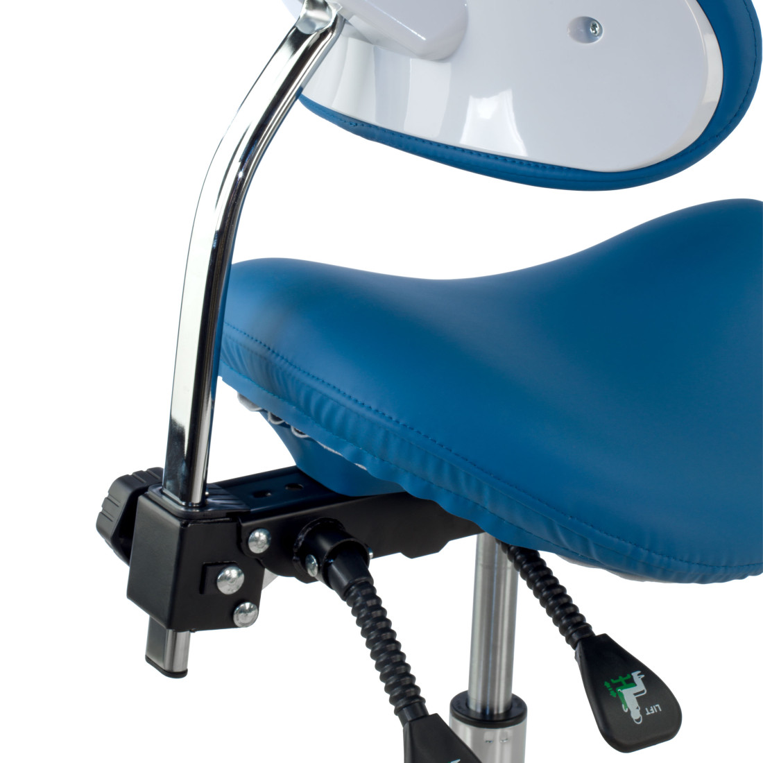 taburete de trabajo y laboratorio azul clinic plastico 7