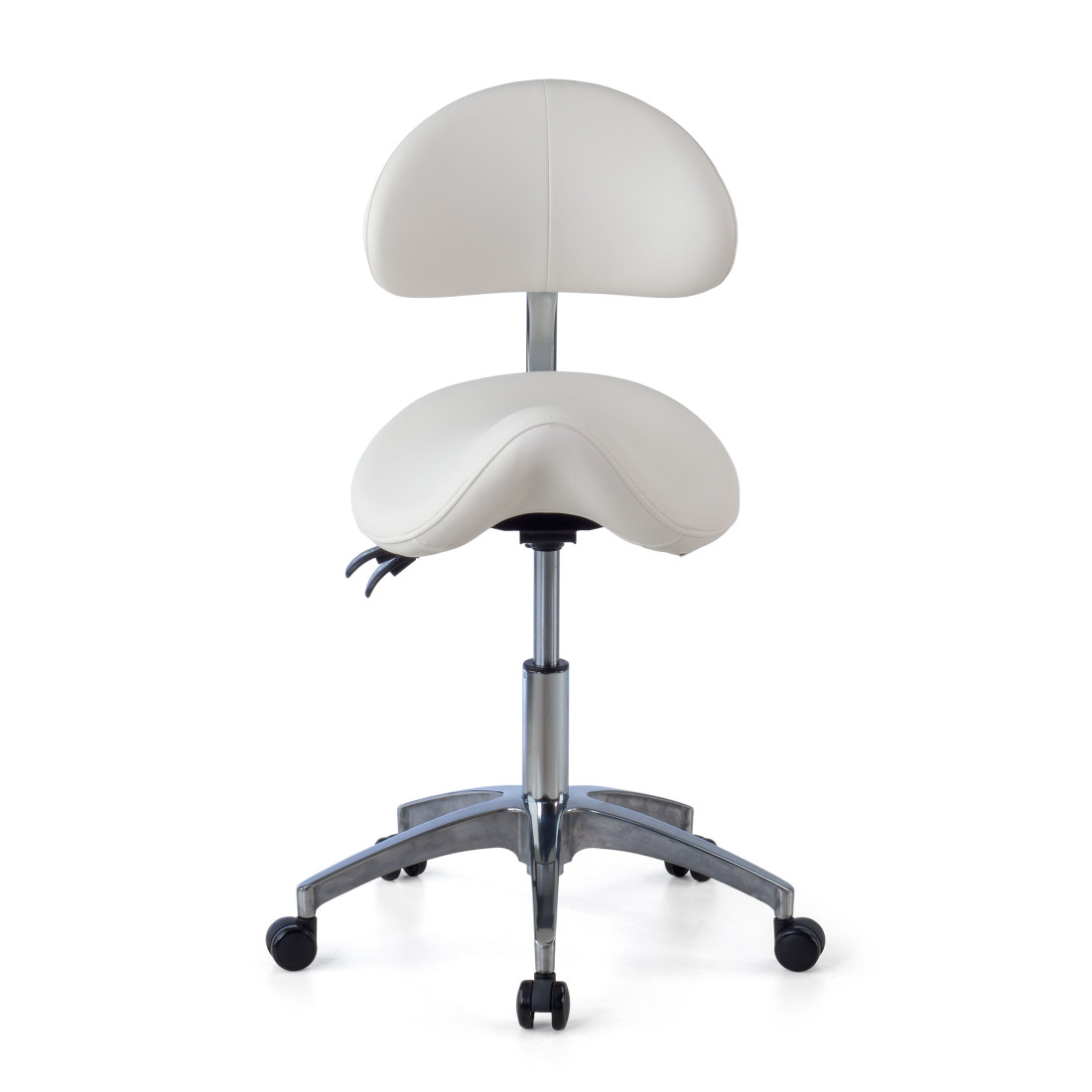 taburete de trabajo y laboratorio blanco clinic plastico 3