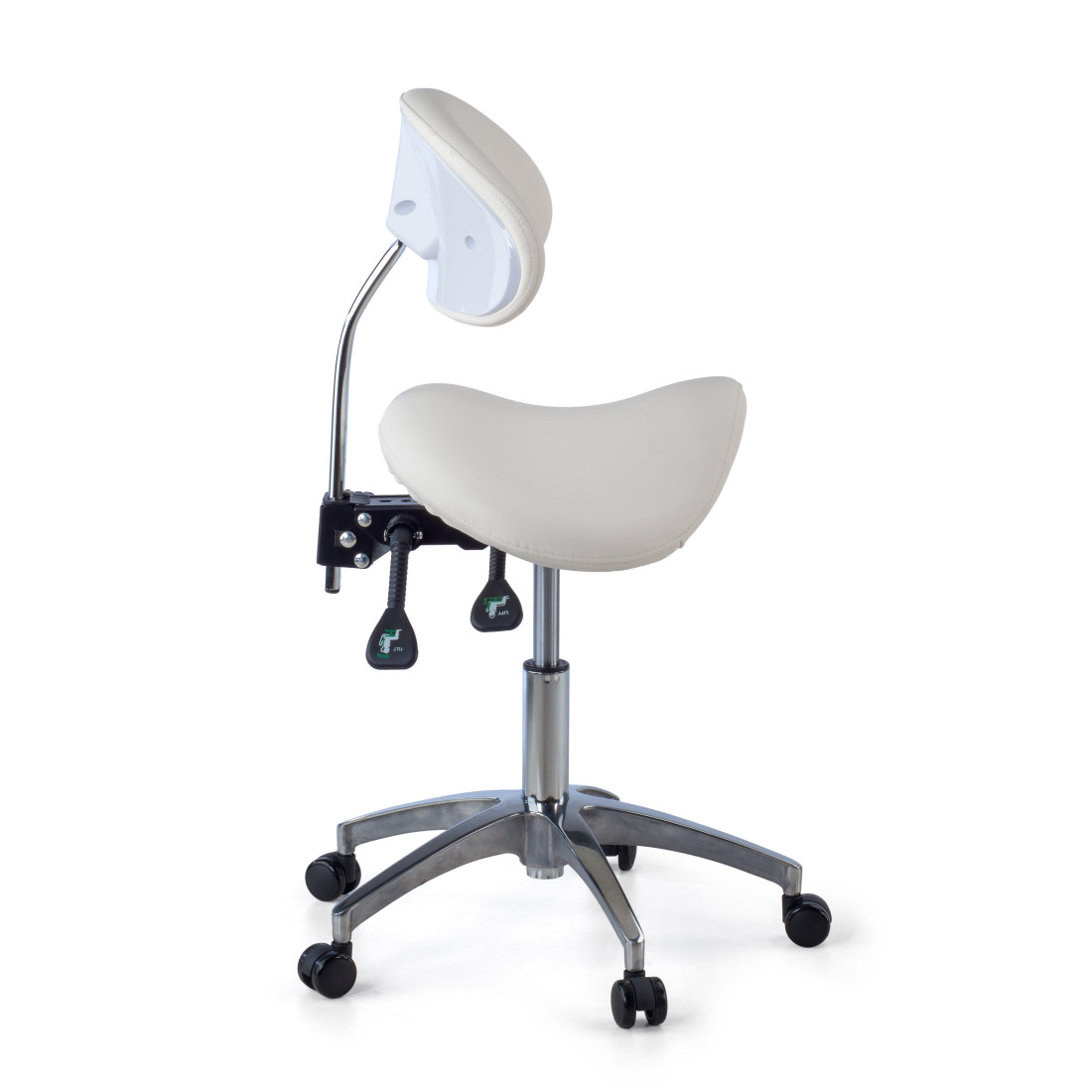 taburete de trabajo y laboratorio blanco clinic plastico 8