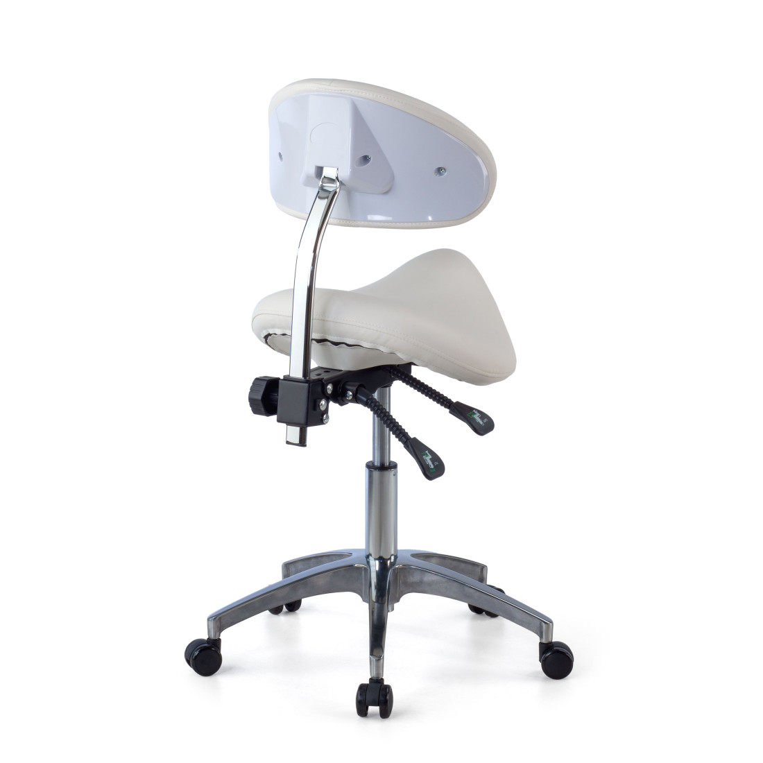taburete de trabajo y laboratorio blanco clinic plastico 10