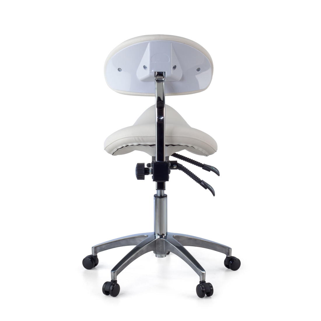 taburete de trabajo y laboratorio blanco clinic plastico 9