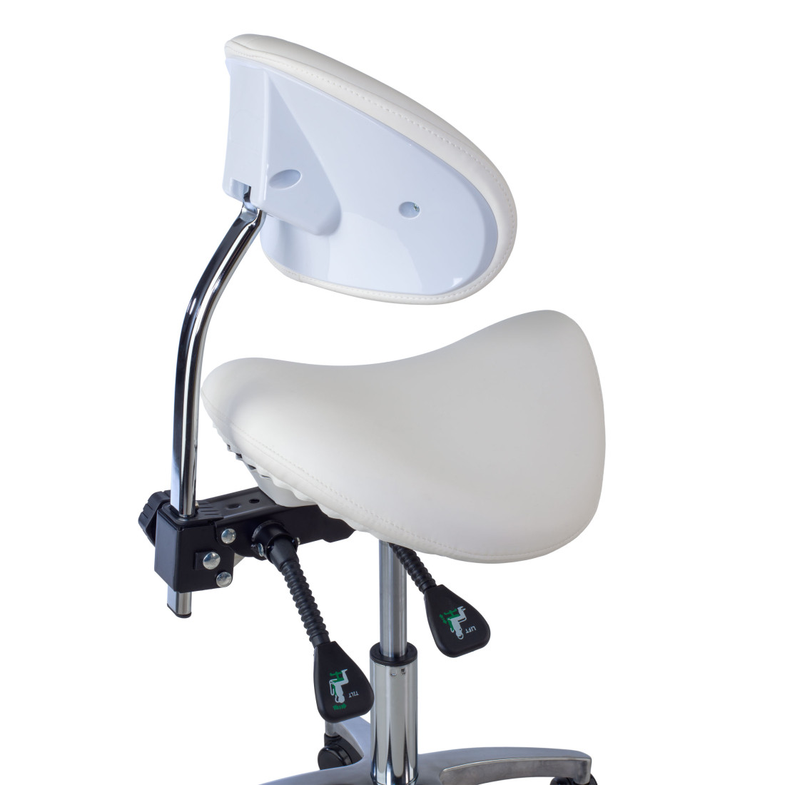 taburete de trabajo y laboratorio blanco clinic plastico 5